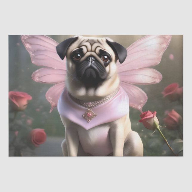 Papel De Seda Royal Pug: El hada princesa de los reinos encantad (Anverso)