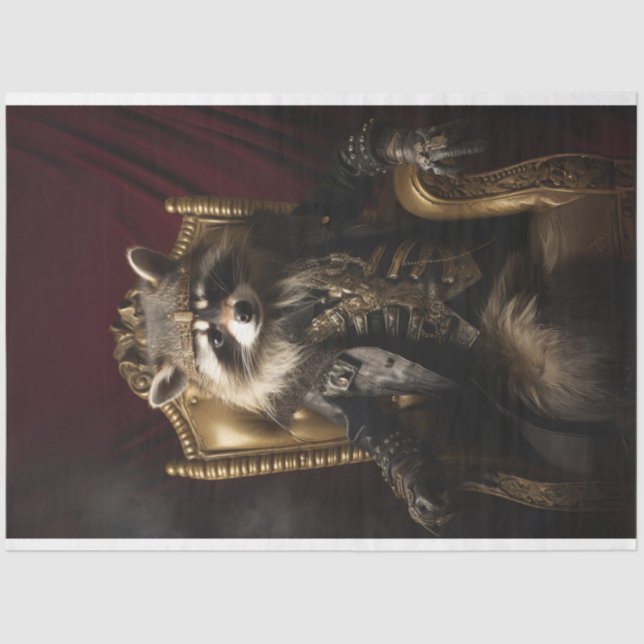 Papel De Seda Royal Regal Raccoon King Decoupage (Anverso)