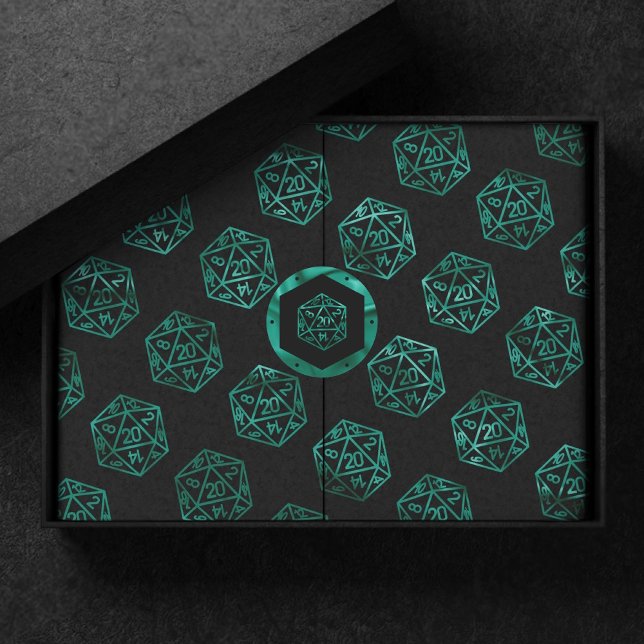 Papel De Seda RPG Dice | Esmeralda Fantasía Tabletop Retro Gamer (Subido por el creador)