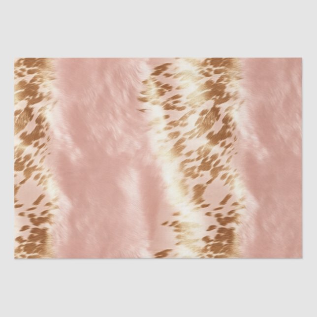 Papel De Seda Rubor Pink Cow Animal Print (Anverso)
