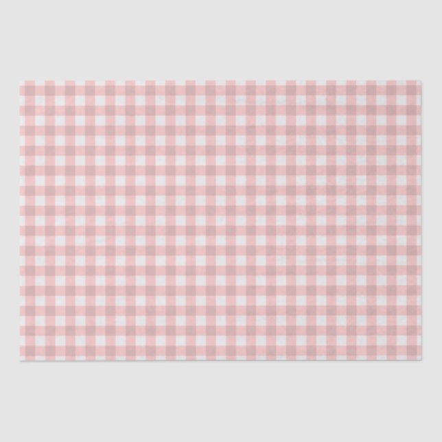 Papel De Seda Rubor Pink Gingham (Anverso)