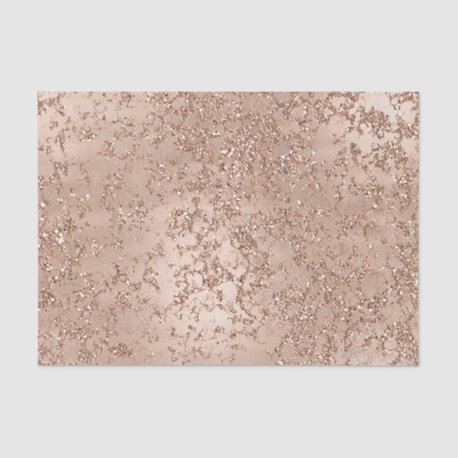 Papel De Seda Rubor Rosa Dorado Glam Brillante Crackle Chic (Anverso)