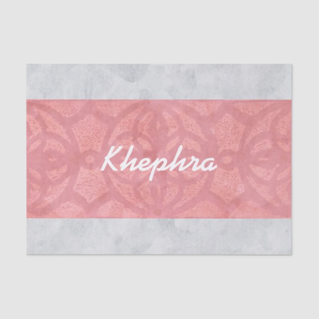 Papel De Seda Ruddy Pink Batik Gray Water Name (Anverso)