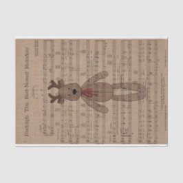 Papel De Seda Rudolph Musical Red Nose Reindeer Teddy Bear