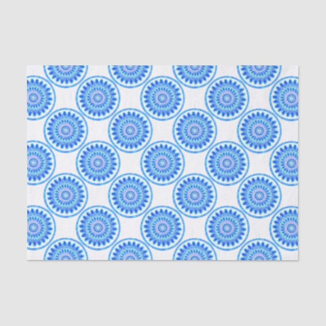 Papel De Seda Rueda de agua azul (Anverso)