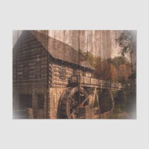 Papel De Seda Rueda de agua de madera del molino del cortijo del