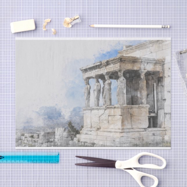 Papel De Seda Ruinas acuáticas de lugares antiguos en Atenas, Gr (Artesanía)