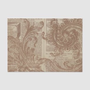 Papel De Seda Rust Brown Filigree