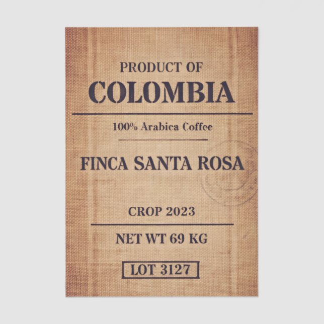 Papel De Seda Rustic Arabica Coffee Packaging FC8 Decoupage (Anverso)