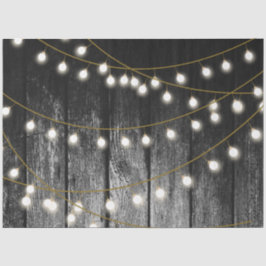 Papel De Seda Rustic Barn Black Wood Gold String Luces