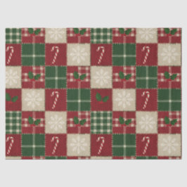 Papel De Seda Rustic Christmas Quilt Plaid