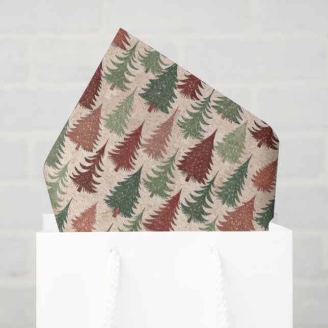 Papel De Seda Rustic Christmas Tree (Bolsa de regalo)