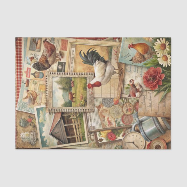 Papel De Seda Rustic Collage Barn and Country Ephemera Crafting (Anverso)