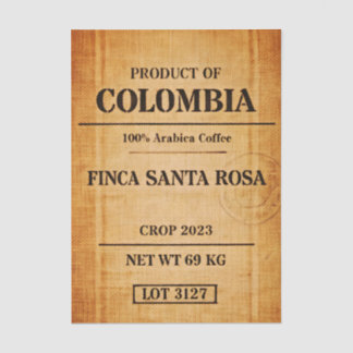 Papel De Seda Rustic Colombian Coffee Burlap Sack FC6 Decoupage