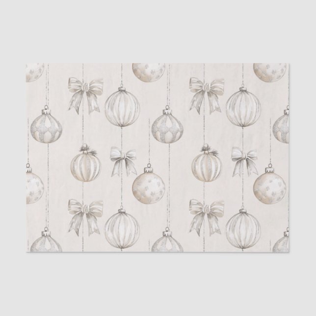 Papel De Seda Rustic Cream Snowflakes Ornaments Christmas (Anverso)