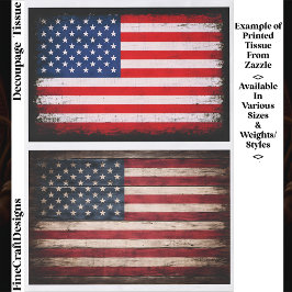Papel De Seda Rustic & Grunge American Flag Pair EW9 Decoupage