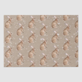 Papel De Seda Rustic Kraft Elegant Snowy Winter Animals