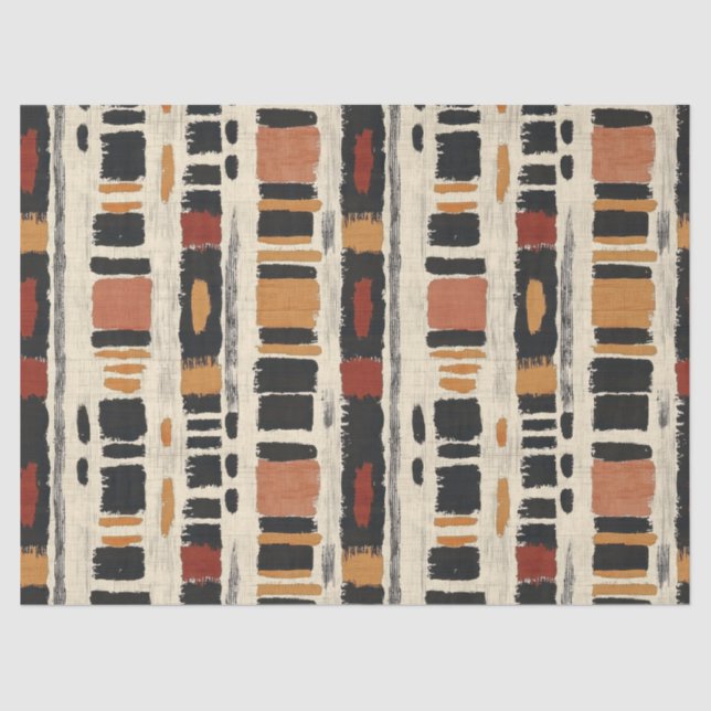 Papel De Seda Rustic Mudcloth Geometric Pattern (1) (Anverso)