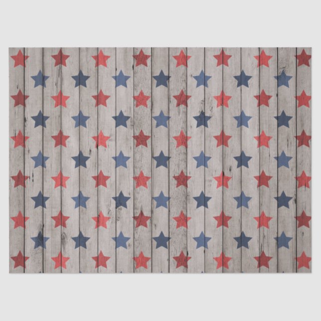 Papel De Seda Rustic Patriotic faux****** tejido fiesta (Anverso)