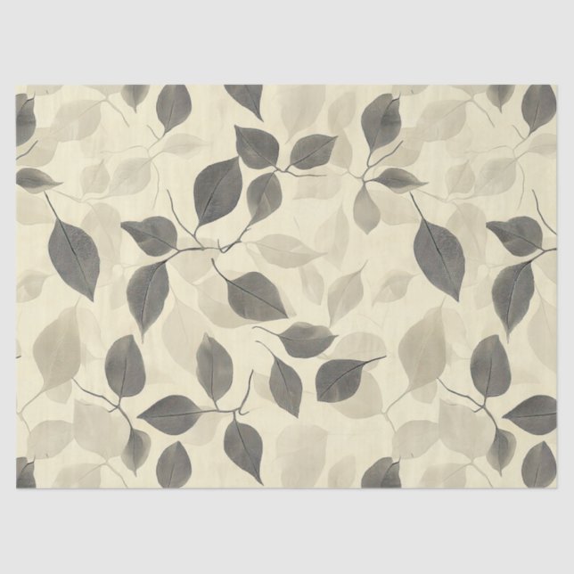 Papel De Seda Rustic Pressed Leaves Pattern – Autumn Botanical 7 (Anverso)