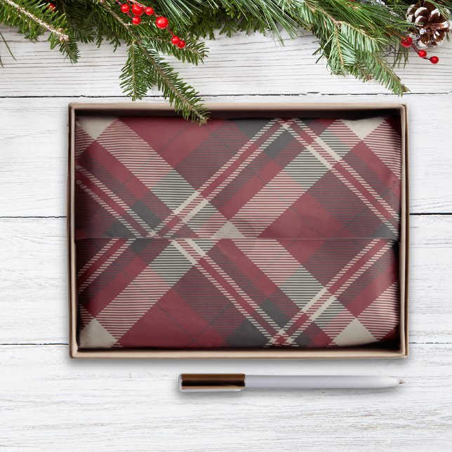 Papel De Seda Rustic Red and Green Tartan Plaid Christmas (Subido por el creador)