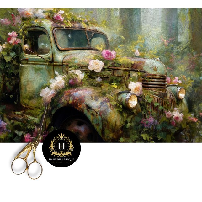 Papel De Seda Rustic Rose Vine Truck Decoupage (Subido por el creador)