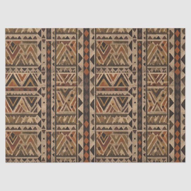 Papel De Seda Rustic Southwestern Stripe Pattern (2) (Anverso)