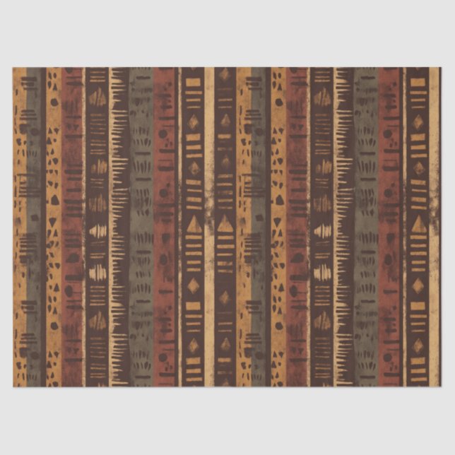 Papel De Seda Rustic Southwestern Stripe Pattern (5) (Anverso)