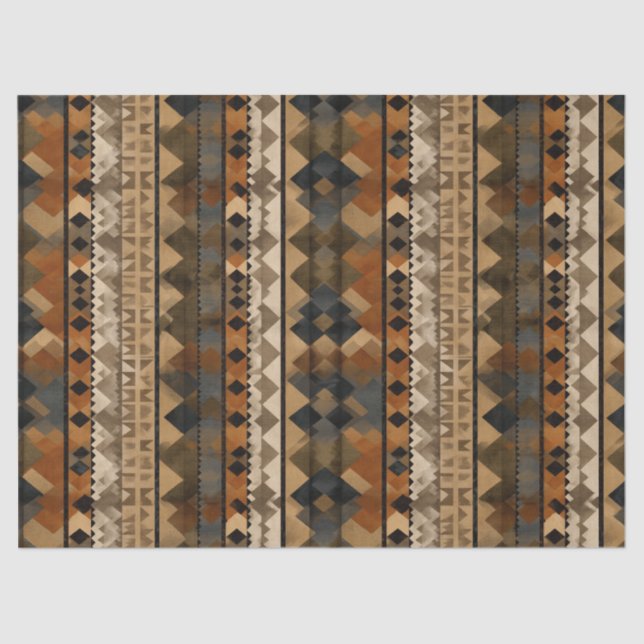 Papel De Seda Rustic Southwestern Stripe Pattern (6) (Anverso)
