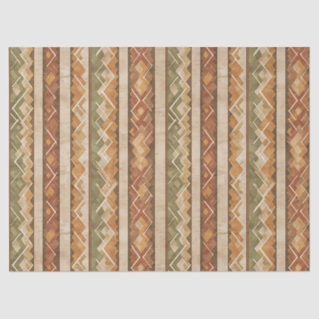 Papel De Seda Rustic Southwestern Stripe Pattern (7) (Anverso)