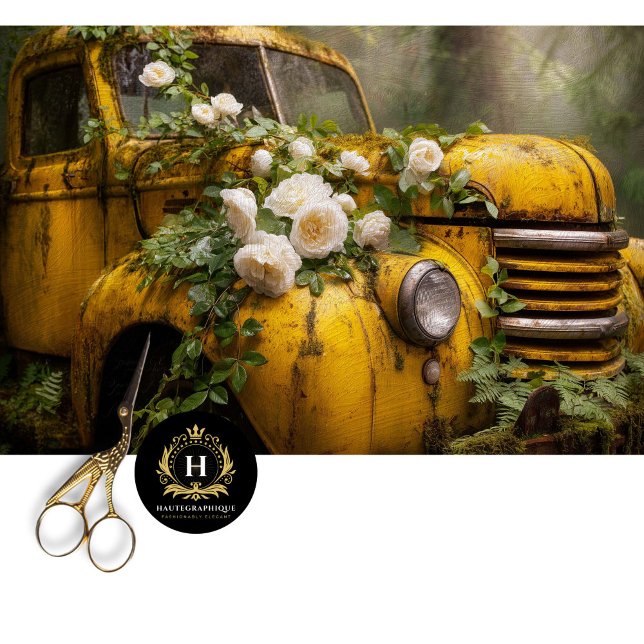 Papel De Seda Rustic Yellow Rose Truck Decoupage (Subido por el creador)