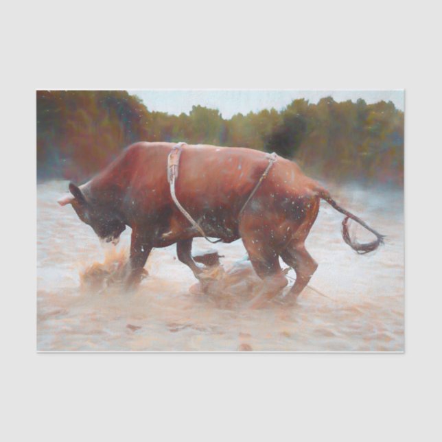 Papel De Seda Rústica del país del Rodeo Occidental (Anverso)