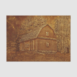 Papel De Seda Rústica Vintage Country Textura Rust Red Barn