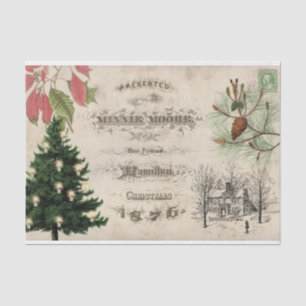 Papel De Seda Rústica vintage Navidad Ephemera Botánica