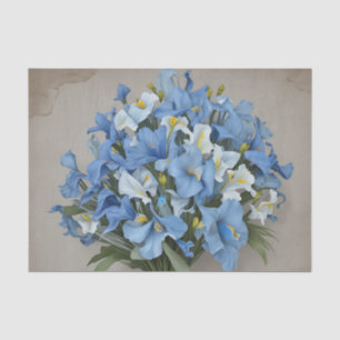 Papel De Seda Rústico Azul Iris Bouquet