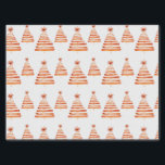 Papel De Seda Rústico Boho Rojo Cinnamon Stick Christmas Tree Wr<br><div class="desc">Un diseño fantasioso con árboles rústicos rojos de Navidad hechos con palos de canela y coronados con una cinsettia. El fondo blanco lo mantiene claro y aireado.</div>