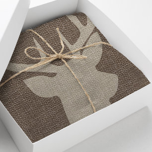 Papel De Seda Rústico Burlap Deer