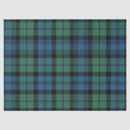 Papel De Seda Rústico Campbell Plaid Blue Green Tartan