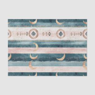 Papel De Seda Rústico Celestial Raya Luna Sol Terroso (10)