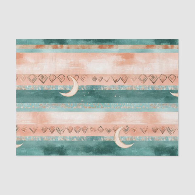 Papel De Seda Rústico Celestial Raya Luna Sol Terroso (8) (Anverso)