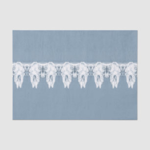 Papel De Seda Rústico Dusty Azul Blanco Blanco Patrón de cráneo