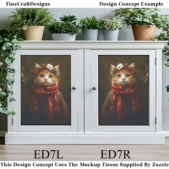 Papel De Seda Rústico Gatito festivo, abrigo y bufanda ED7L Deco (Subido por el creador)