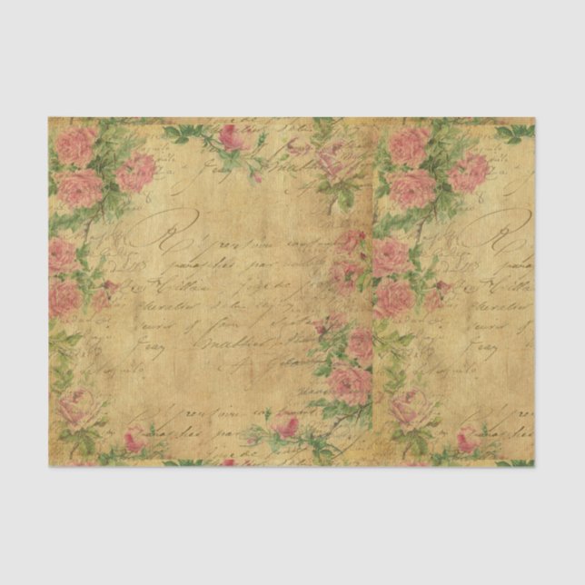 Papel De Seda Rústico, grueso, papel, cosquillas, floral, texto, (Anverso)