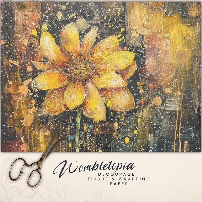 Papel De Seda Rústico Grunge Sunflower Resumen Decoración Floral (Subido por el creador)