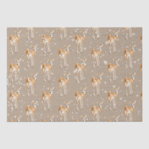 Papel De Seda Rústico Kraft Elegante Y Snowy Animales De Inviern