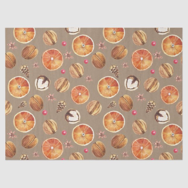 Papel De Seda Rústico Kraft Seco Naranja Secas Especias Y Velas  (Anverso)