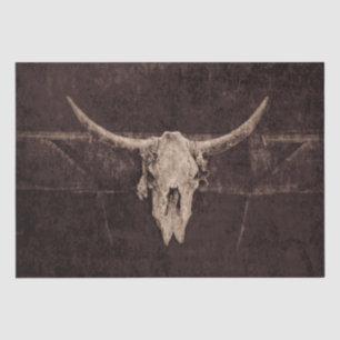 Papel De Seda Rústico Occidental Skull Brown País Viejo Beige