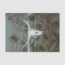 Papel De Seda Rústico occidente Verde azulado girasoles Bull Sku