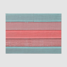 Papel De Seda Rústico País Verde Teal Rosa Grano de Madera