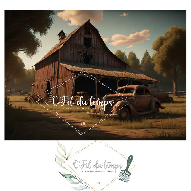 Papel De Seda Rusty car and barn post-apocallyptic Tissue paper  (Subido por el creador)